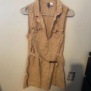 h&m button up dress with buckle belt